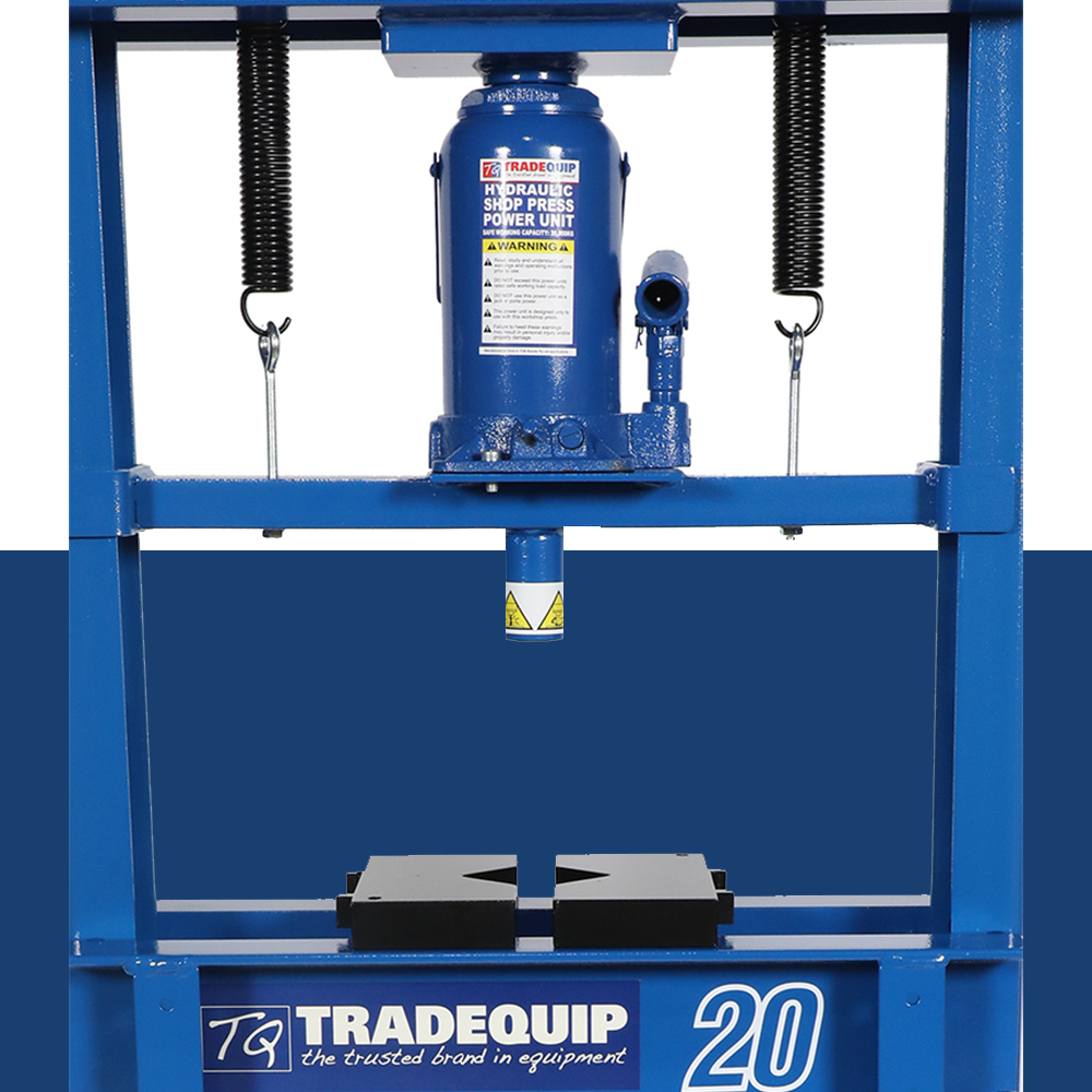 close up view TradeQuip Workshop Press B/Jack, 20T Capacity