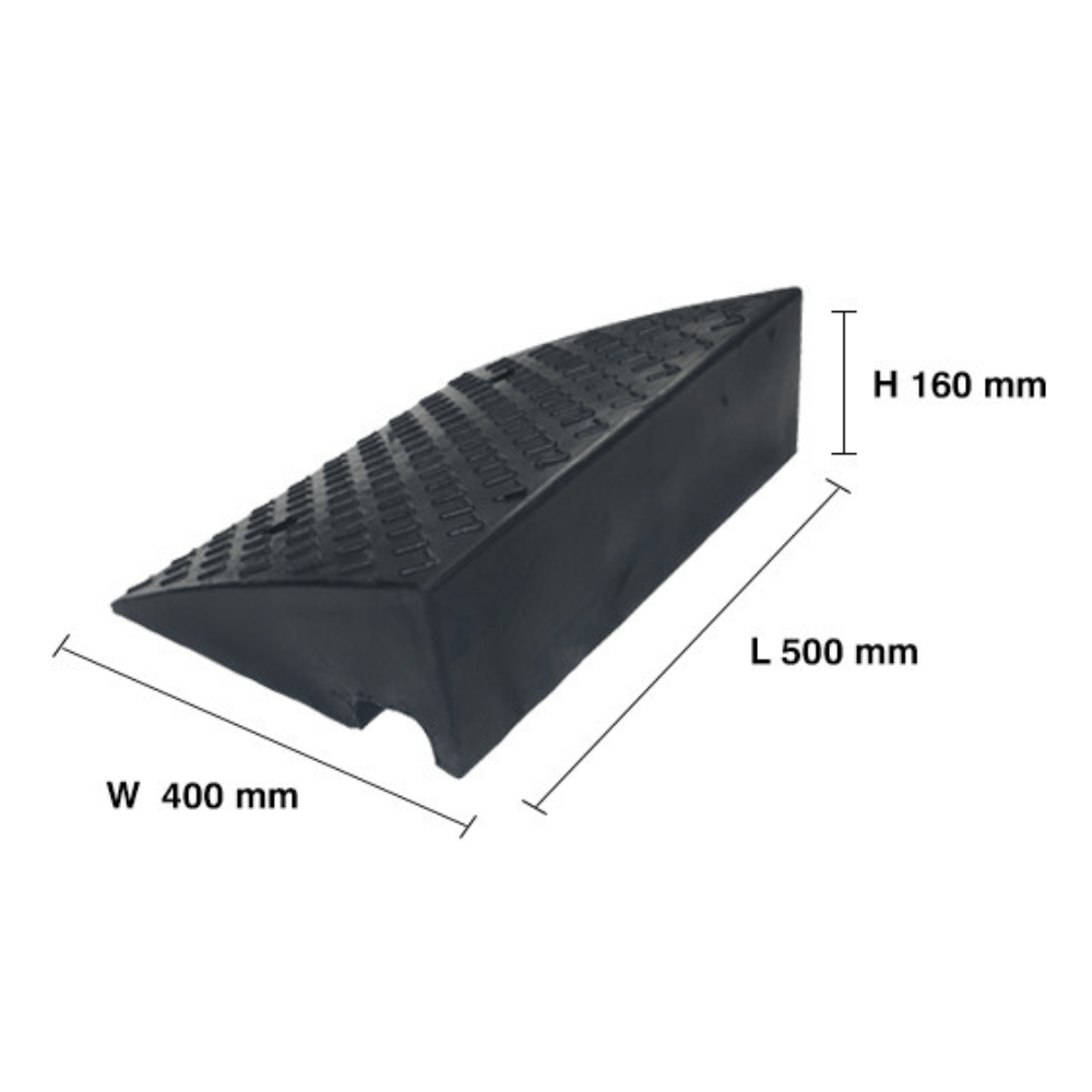 Heeve Car & Truck 500 x 400 x 160mm Heeve Heavy-Duty Solid Rubber Ramp for Straight Kerbs