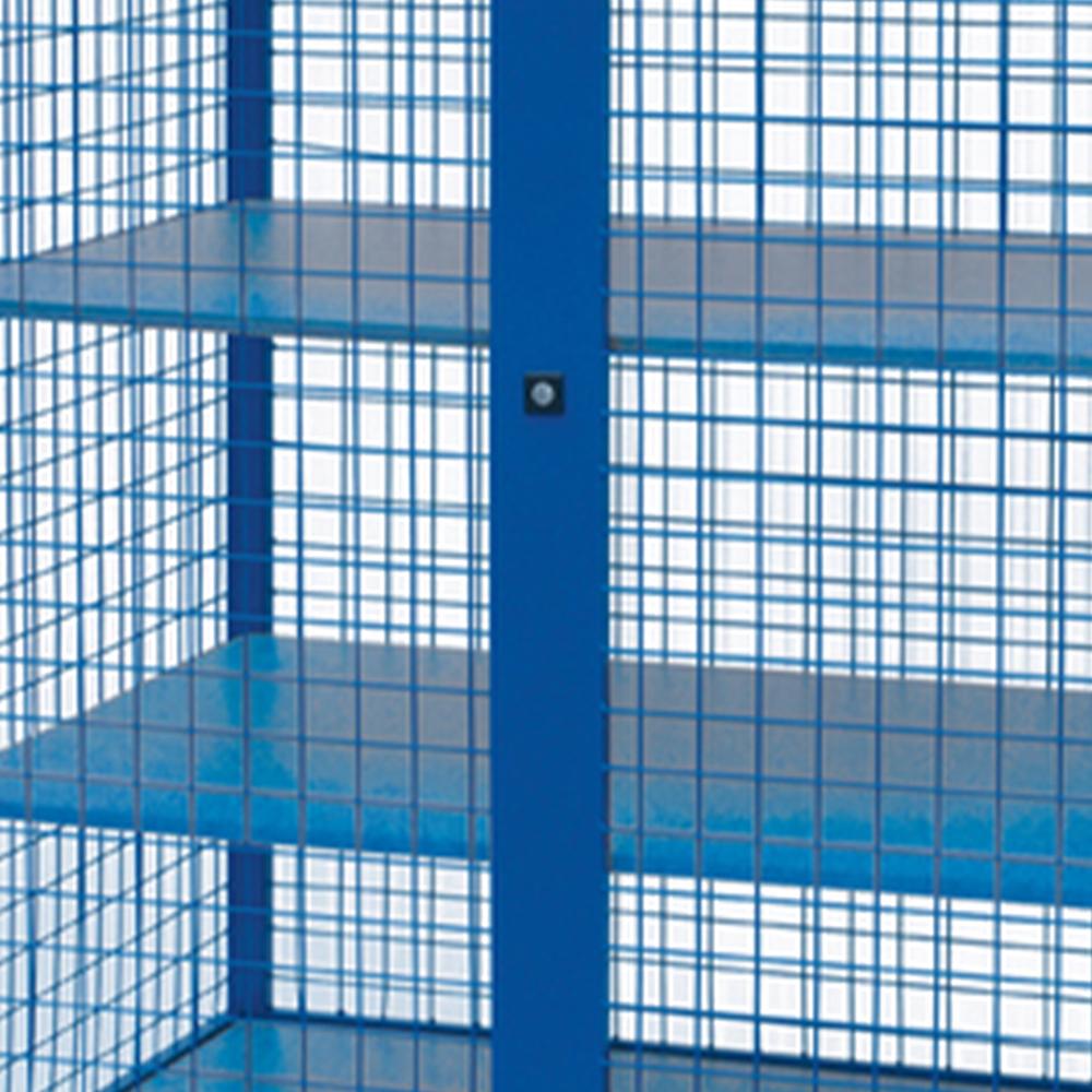 Troden Workshop Equipment Durolla Heavy-Duty Mesh Cage Trolley With Sheet Metal Shelves
