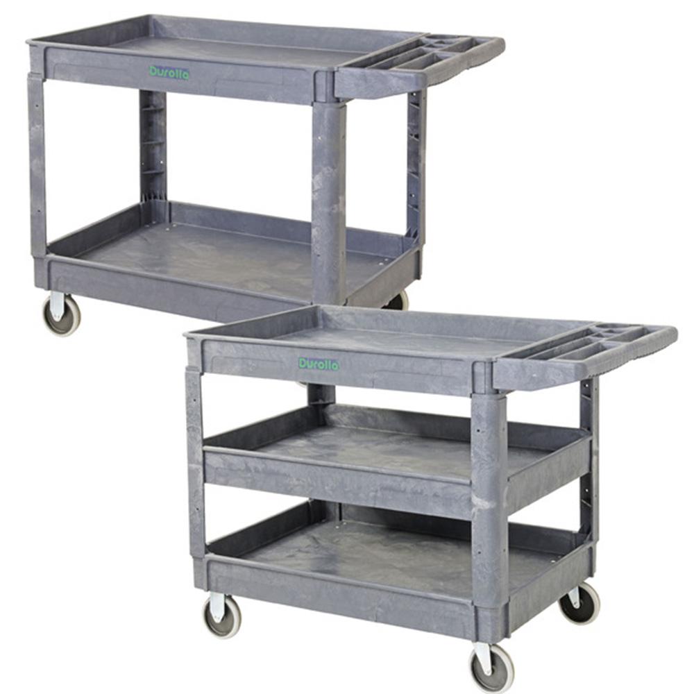 Troden Workshop Equipment Durolla Plastic Utility Cart with Storage Bin Handle, 250kg Capacity