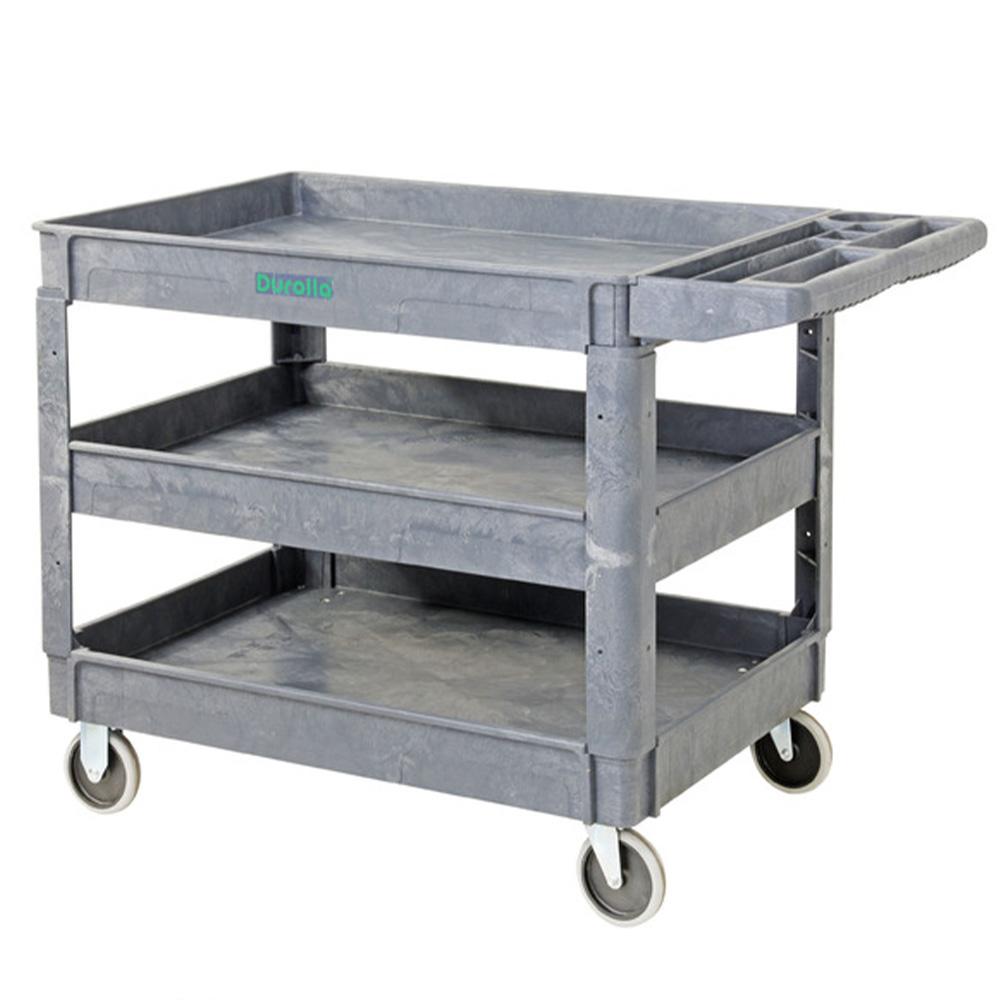Troden Workshop Equipment Durolla Plastic Utility Cart with Storage Bin Handle, 250kg Capacity