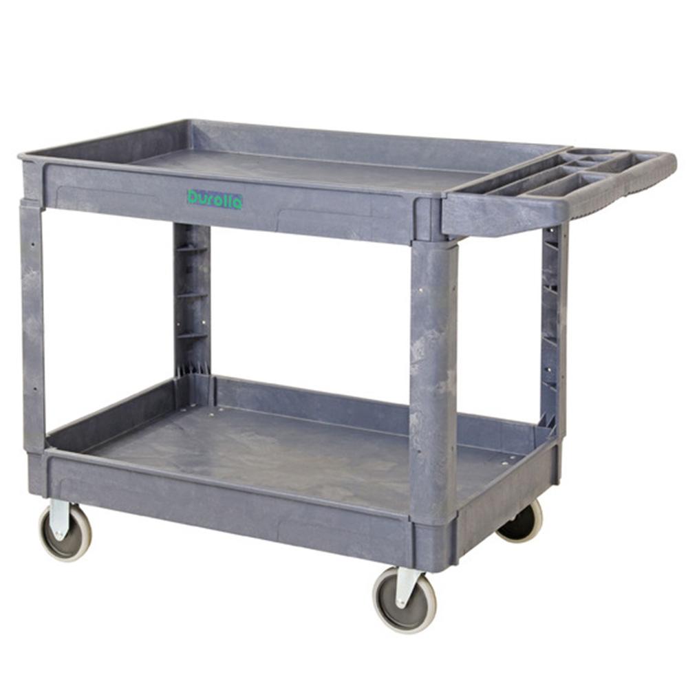 Troden Workshop Equipment Durolla Plastic Utility Cart with Storage Bin Handle, 250kg Capacity