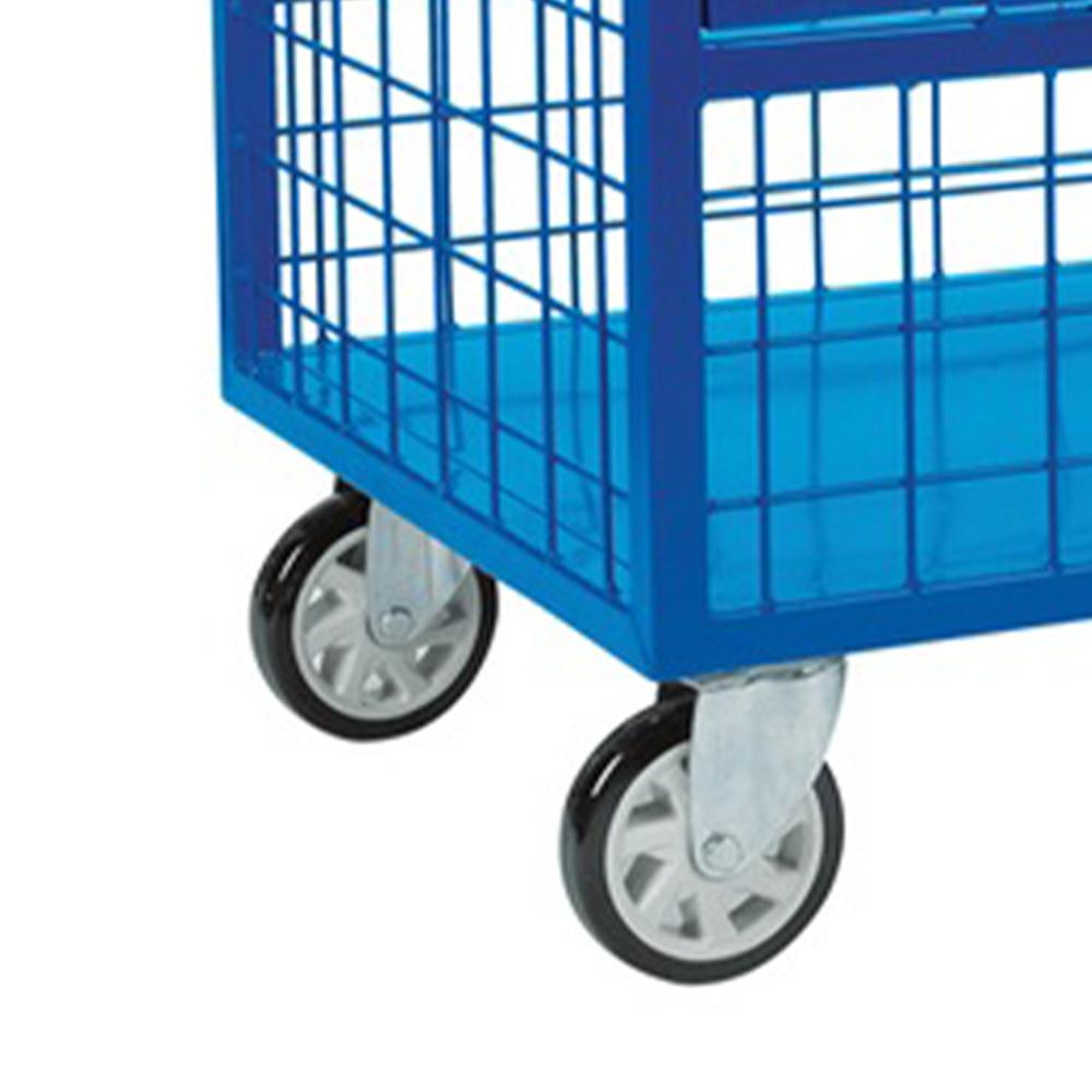 Troden Workshop Equipment Durolla Steel Cage Trolleys w/ Fold-Down Sides, 500kg Capacity