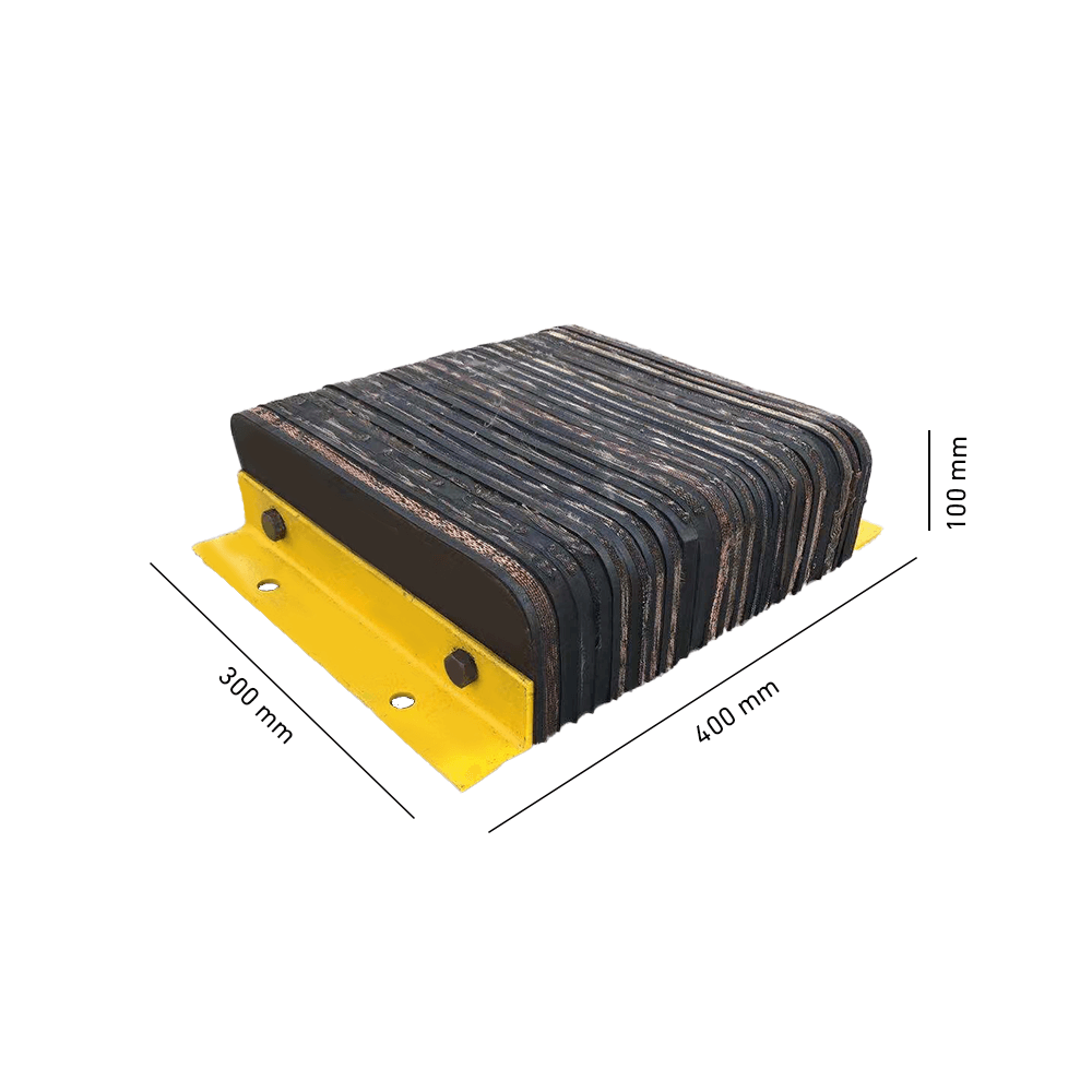 Heeve Loading Dock & Warehouse 300mm x 400mm x 100mm Heeve Laminated Rubber Dock Bumper With Steel Angle