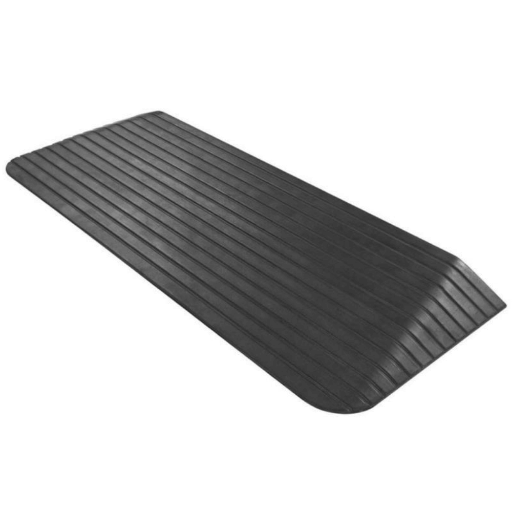 black rubber ramp on white background