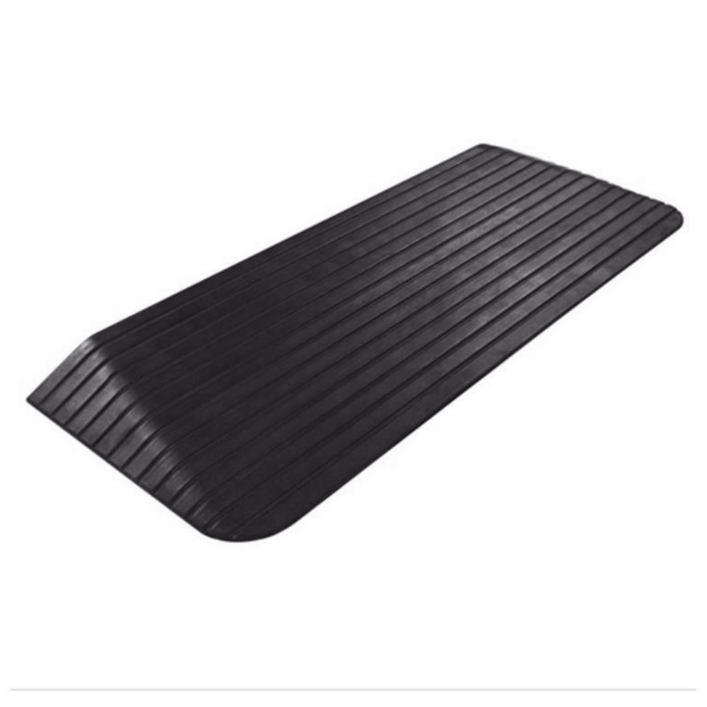 black rubber ramp on white background