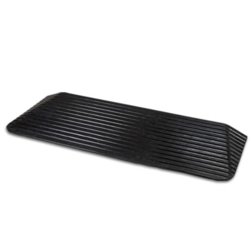 black rubber ramp on white solid background