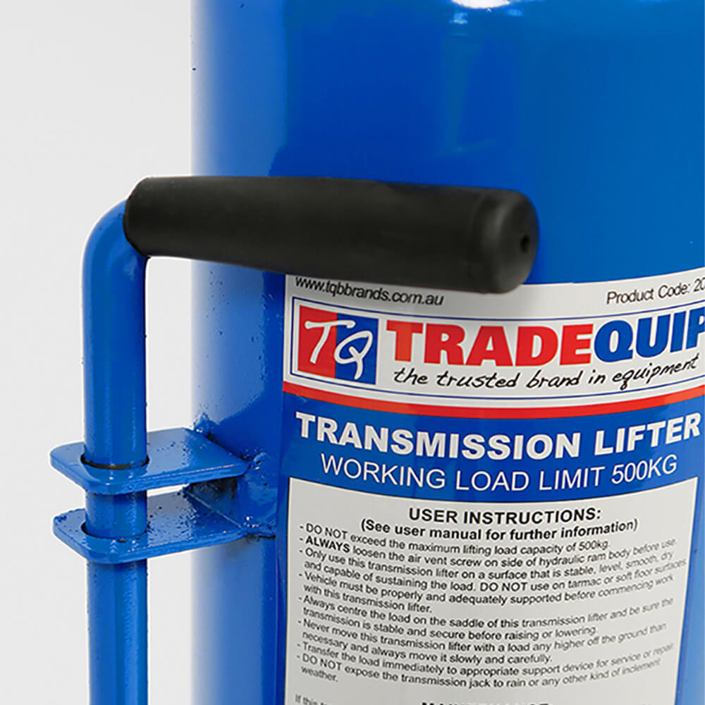 TradeQuip Workshop Equipment TradeQuip Professional Transmission Lifter Hydraulic, 500kg 4-way tilt
