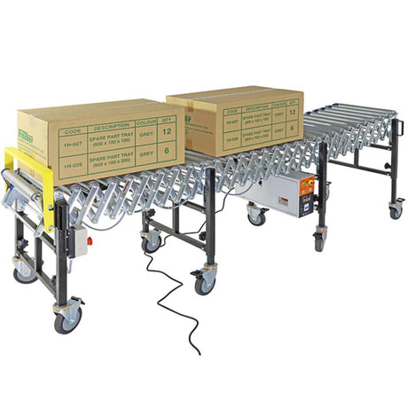 Troden Workshop Equipment Troden Electric Expanding Roller Conveyors - 130kg/m Capacity