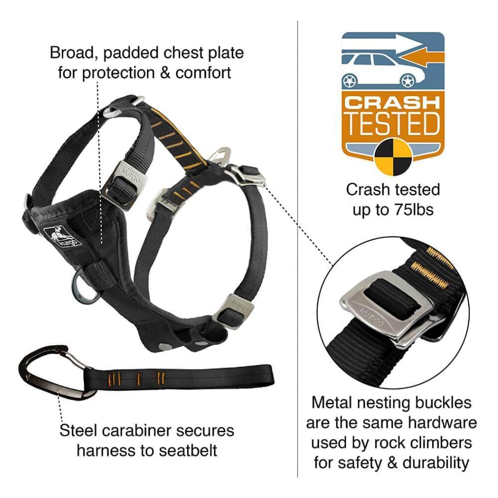 Kurgo® Tru-Fit Enhanced Strength Dog Car Harness - Black - Kurgo - Ramp Champ