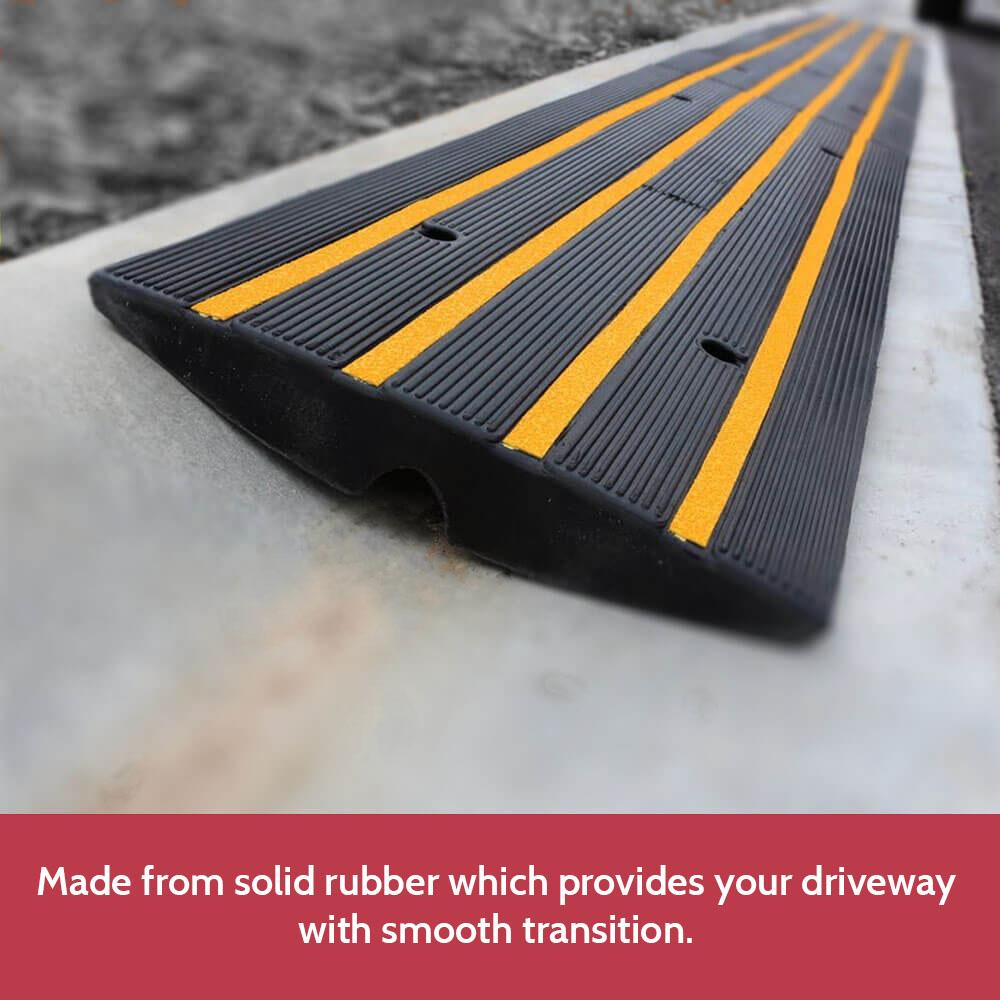 Heeve Traffic Control & Parking Equipment 1.2m (1 x Ramp) Heeve Driveway Rubber Kerb Ramp in 1.2m Sections for Rolled-Edge Kerb