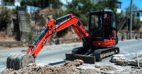 Excavator on a construction site