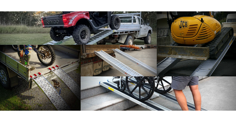 construction equipment using a pair of loading ramps
