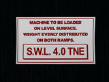 AusRamp S.W.L. 4.0 tonne capacity decal