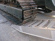 Steel-tracked excavator on Digga Ezi-Loada Universal aluminium loading ramps