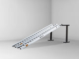 Sureweld 3-Tonne 2.9m x 400mm Rubber Series Aluminium Loading Ramps, pair, on stands