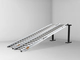 Sureweld 4.5-Tonne 3.6m x 510mm Rubber Series Aluminium Loading Ramps, pair, on stands