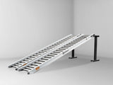 Sureweld 3.6-Tonne 3.5m x 450mm Rubber Series Aluminium Loading Ramps, pair, on stands