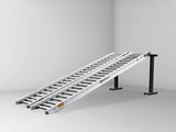 Sureweld 4-Tonne 4m x 510mm Rubber Series Aluminium Loading Ramps, pair, on stands