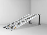 Sureweld 4.8-Tonne 3.3m x 510mm Rubber Series Aluminium Loading Ramps, pair, on stands