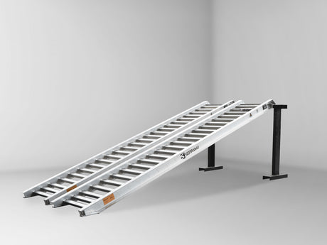 Sureweld 3.6-Tonne 3.5m x 550mm PT Series Aluminium Loading Ramps, pair, on stands