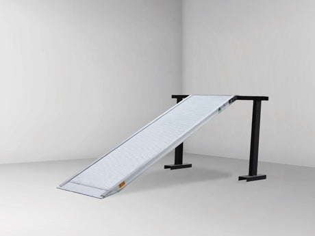 Sureweld 2.7m x 720mm 300kg Aluminium Removalist Walk Ramp on a stand
