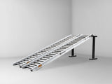Sureweld 4.5 tonne 3.6m x 610mm PT Series aluminium machinery loading ramps, pair, on stands