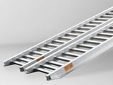 Close-up of the rungs on a Sureweld Rubber Series ramp, built for tyres and rubber tracks
