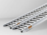 Close-up of the rungs on a Sureweld Rubber Series ramp, built for tyres and rubber tracks