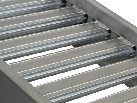Close-up of the Digga Ezi-Loada standard ramp rungs locked into the double T-rail