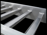 Close-up of the welded aluminium rungs on a Sureweld PT Series loading ramp