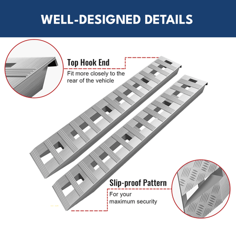 Heeve Lawn Mower Ramps Heeve 4.5-Tonne 2.1m x 355mm Aluminium Loading Ramps