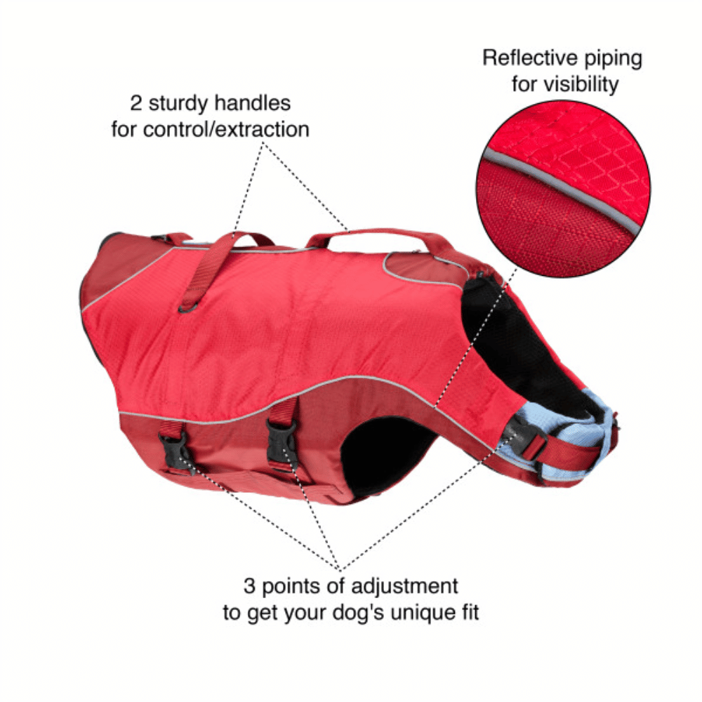 Kurgo Pet Products Surf N Turf Dog Life Jacket, Red