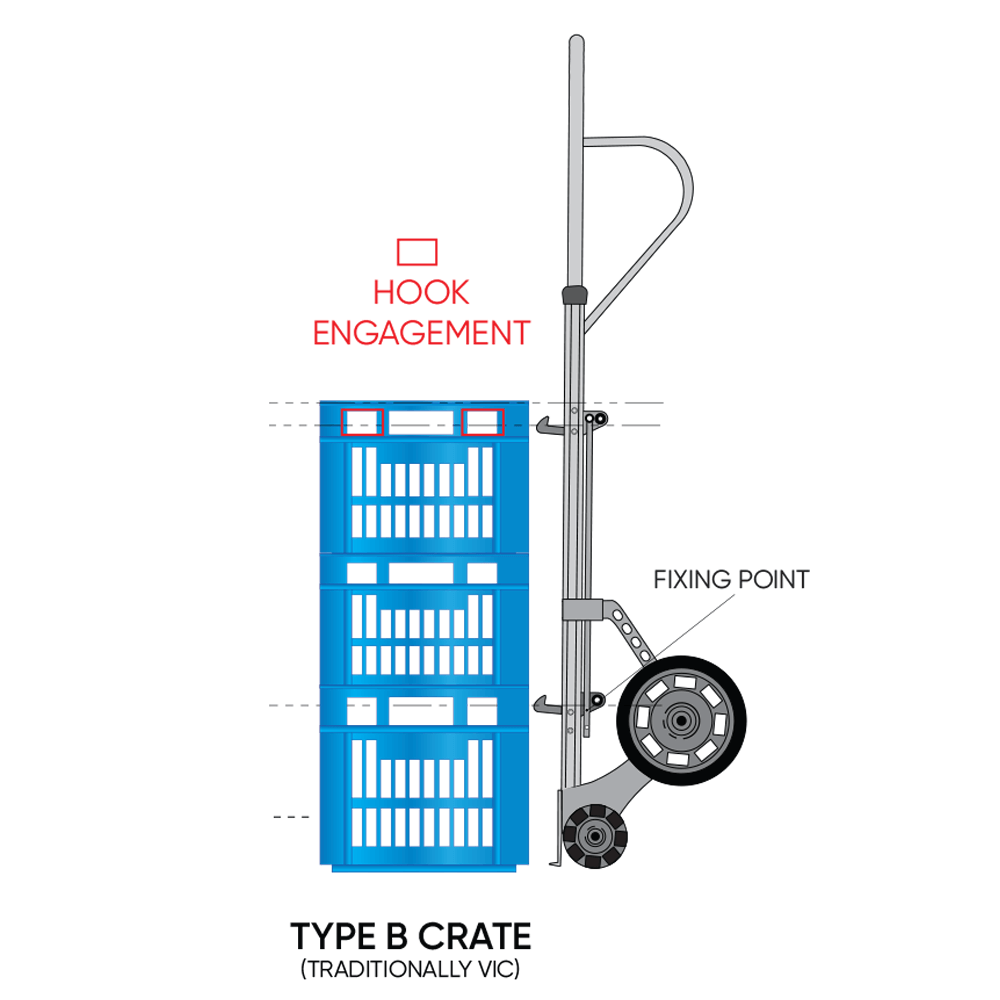 Rotacaster Milk Crate Rotatruck Hand Trolley, 150kg Capacity