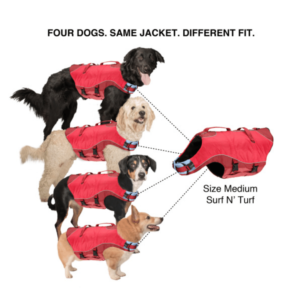 Kurgo Pet Products Surf N Turf Dog Life Jacket, Red