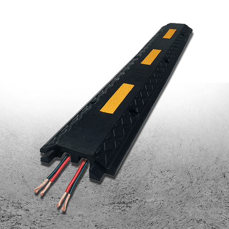 Heeve Road & Traffic Heeve 2-Channel Drop Over Rubber Cable Protector Ramp