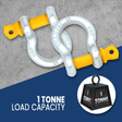 MC Steel Lifting Bow Shackle with Yellow Pins - Blister Pack