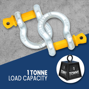 MC Steel Lifting Bow Shackle with Yellow Pins - Blister Pack
