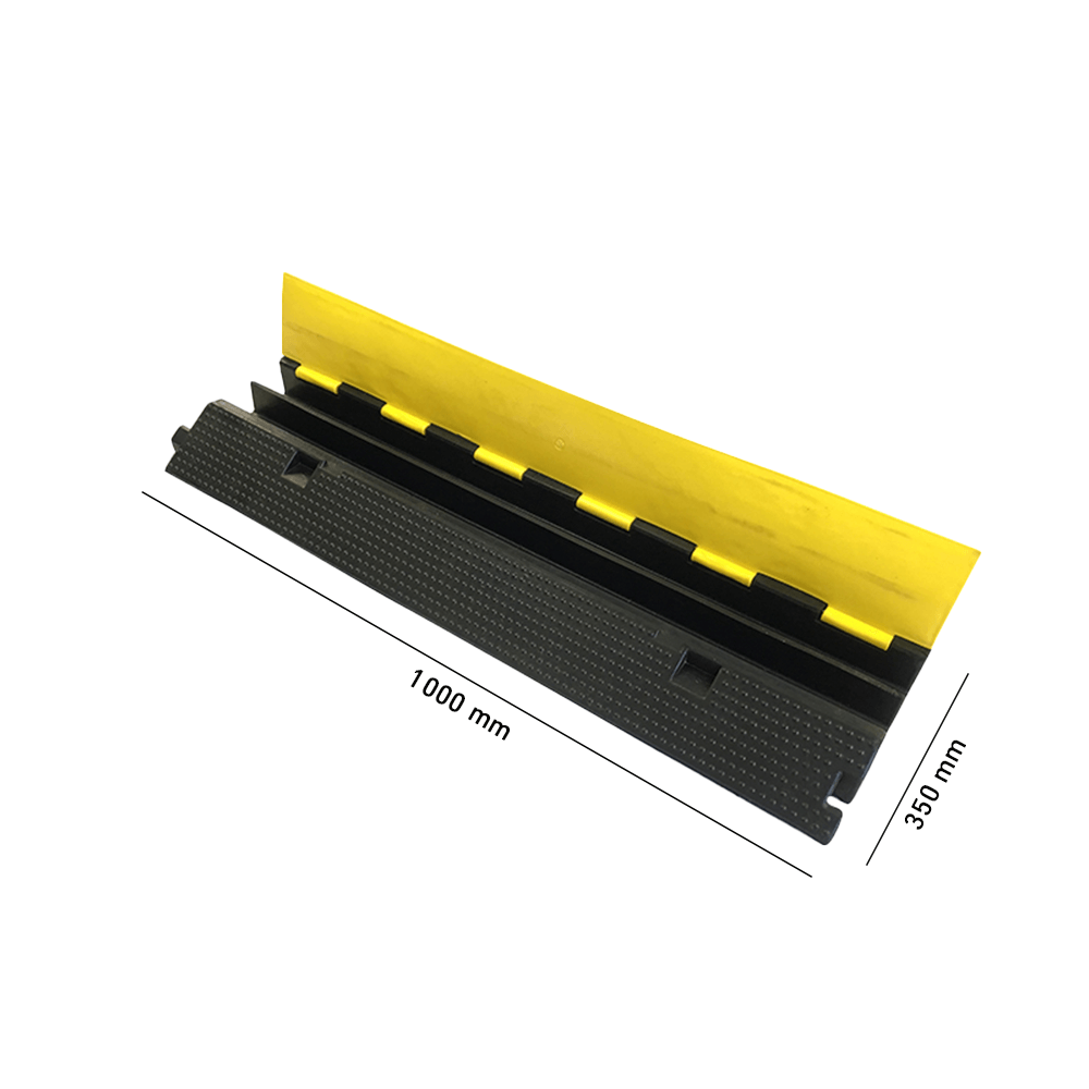 Heeve Heavy-Duty Hinged Lid Rubber Cable Protector - 2 Channel