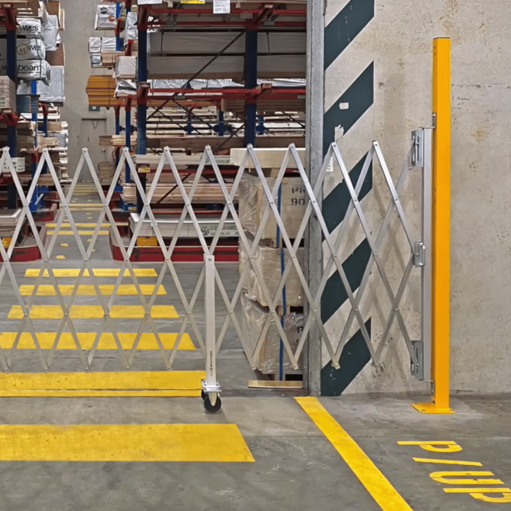 Barrier Group Traffic Control & Parking Equipment Barrier Group Port-a-Guard Maxi Door Barrier Offset Post 2000 x 75 x 75mm - Powder Coated Yellow