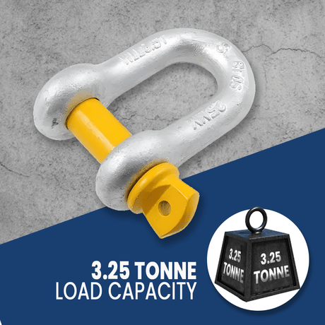 MC Steel Lifting D-Shackle with Yellow Pins