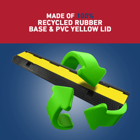 Heeve Road & Traffic Heeve Heavy-Duty Hinged Lid Rubber Cable Protector - 2 Channel