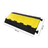 Heeve Road & Traffic 65mm x 55mm Heeve Heavy-Duty 3-Channel Rubber Cable Protector Ramp