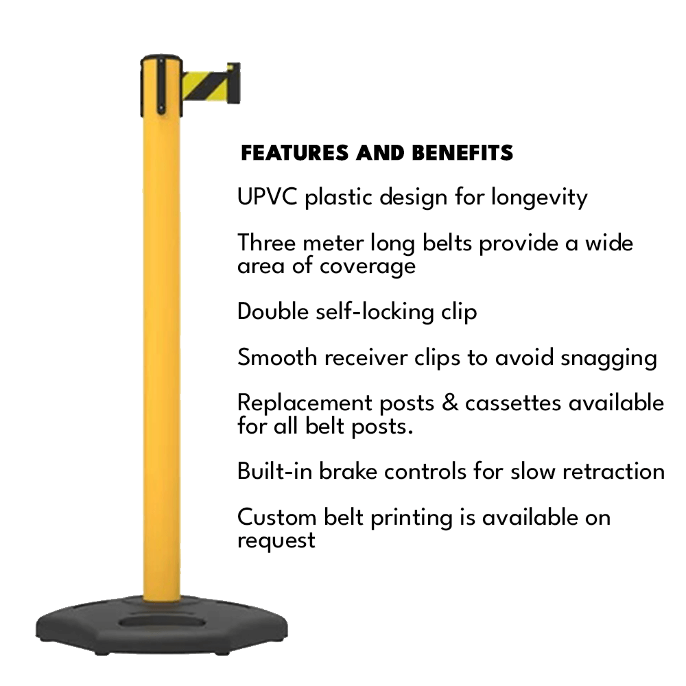 Barrier Group Traffic Control & Parking Equipment Barrier Group Highline UPVC Portable Single Belt Post