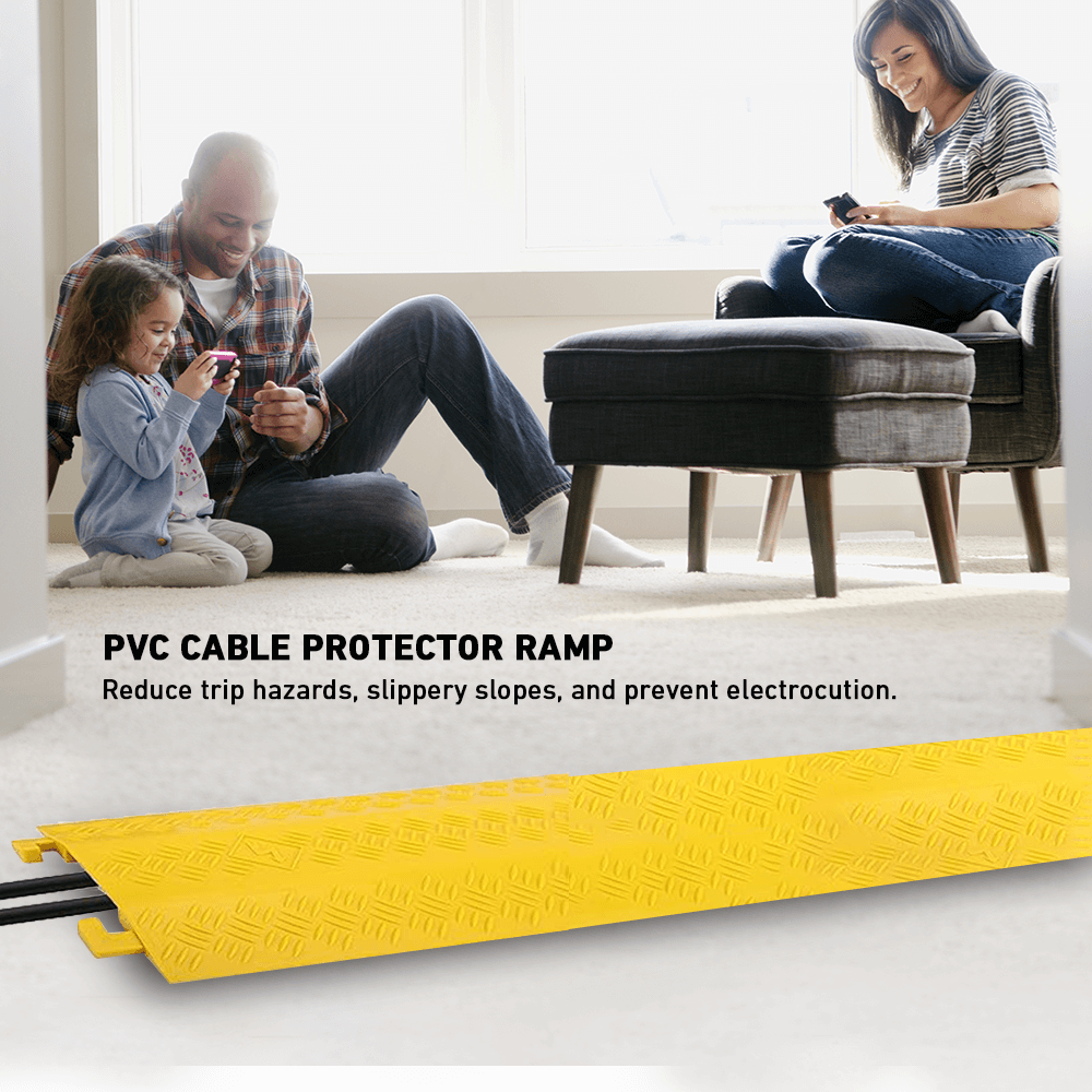 Heeve Road & Traffic Heeve 2-Channel Drop Over PVC Cable Protector Ramp