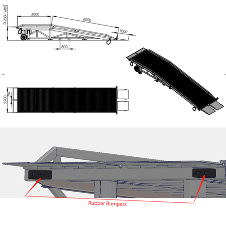 Heeve Loading Dock & Warehouse Heeve Steel Forklift Dock Ramp/Yard Ramp with Grated Surface - Manual