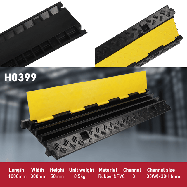 Heeve Heavy-Duty 3-Channel Rubber Cable Protector Ramp – Ramp Champ