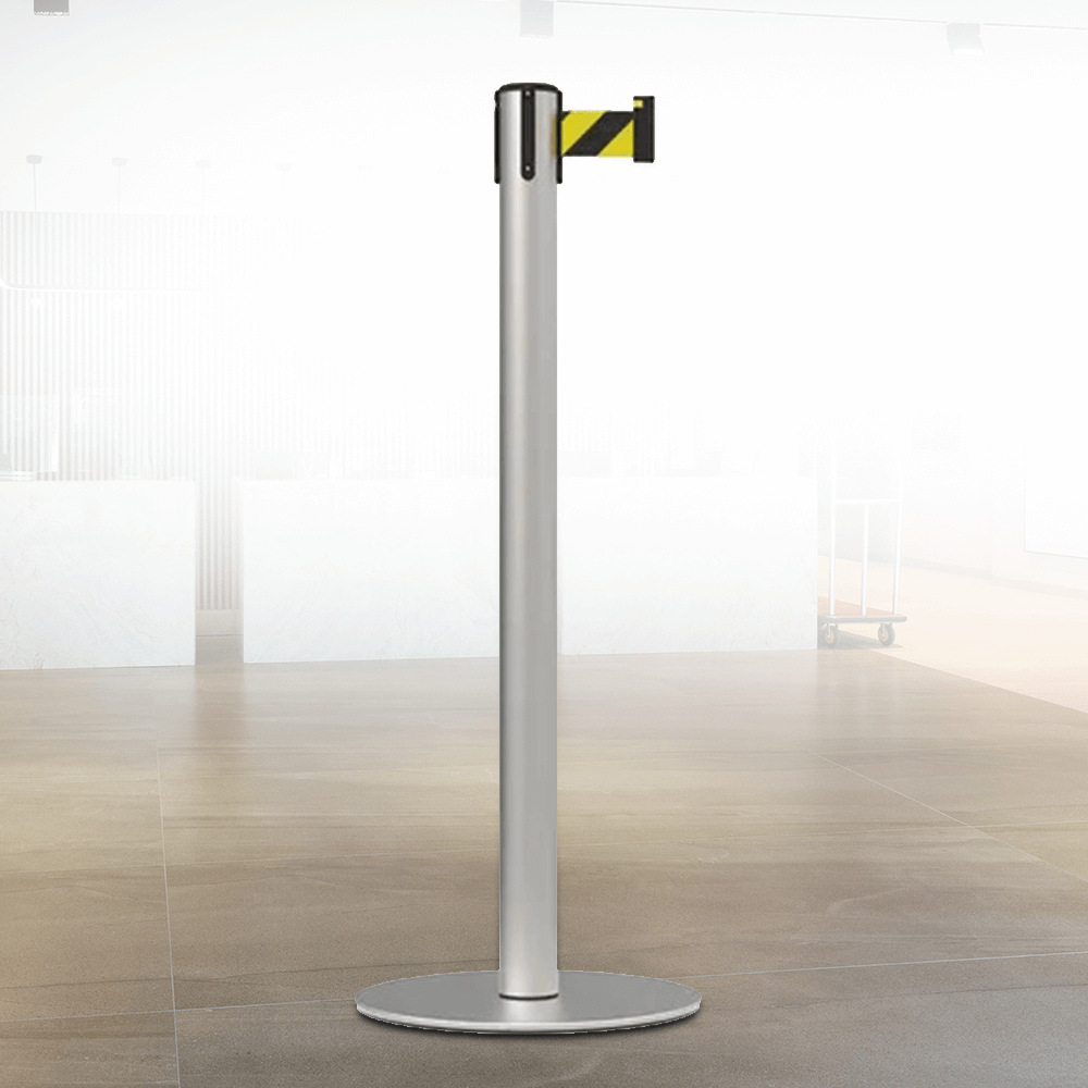 Barrier Group Traffic Control & Parking Equipment Barrier Group Slimline Premium Portable Single Belt Post