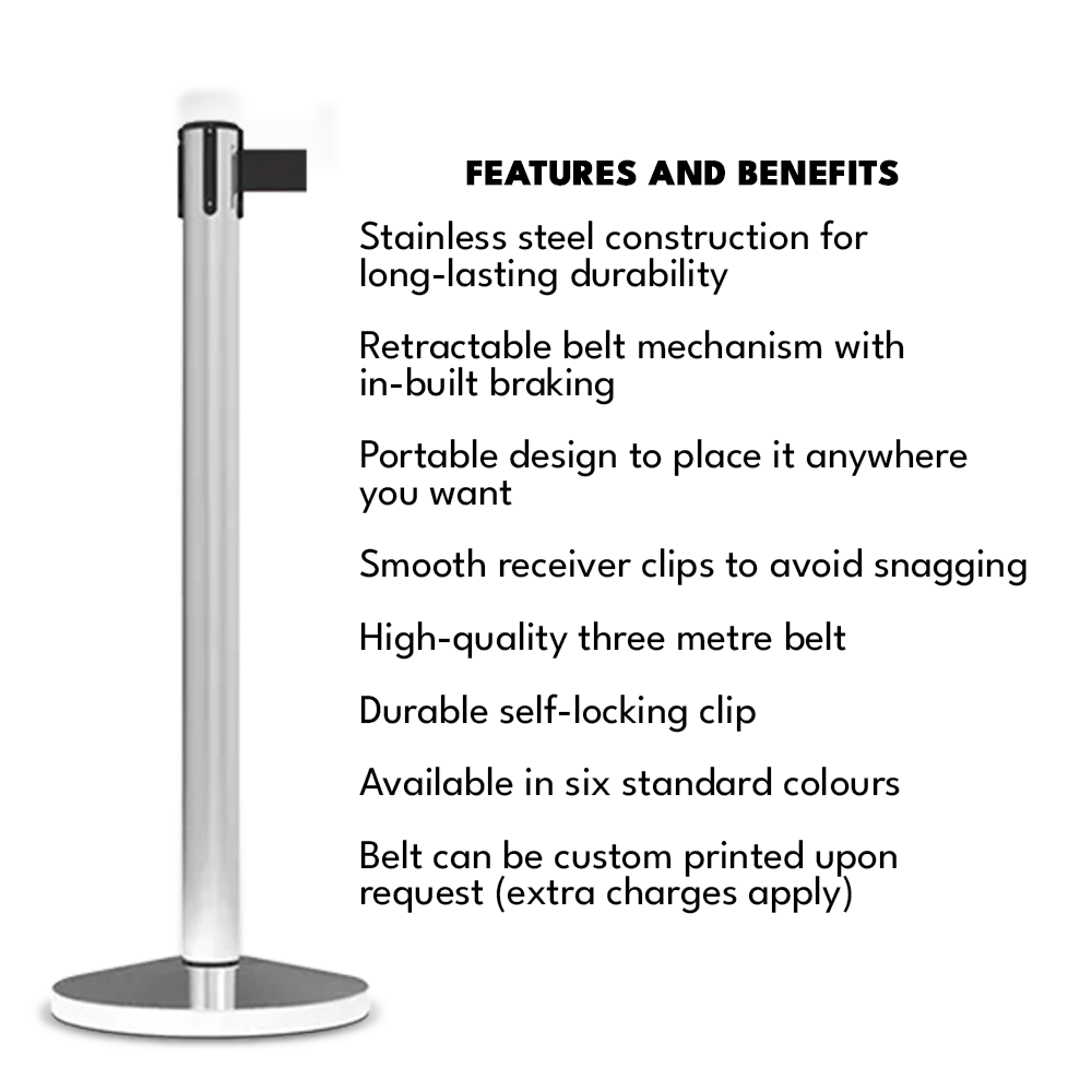 Barrier Group Traffic Control & Parking Equipment Barrier Group Midline Economy Portable Single Belt Post