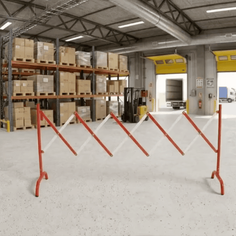 Base Guard 2.5m Expandable Steel Safety Barrier - Red